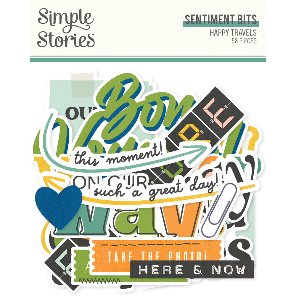 Happy Travels Sentiment Bits & Pieces - Unit of 6