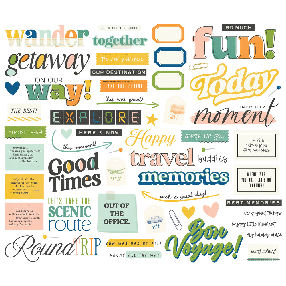 Happy Travels Sentiment Bits & Pieces - Unit of 6