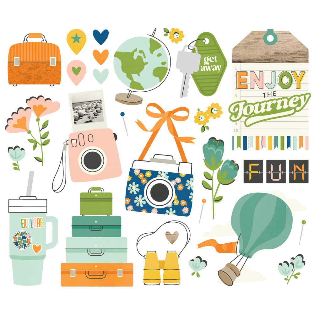 Happy Travels Big Bits & Pieces - Unit of 6