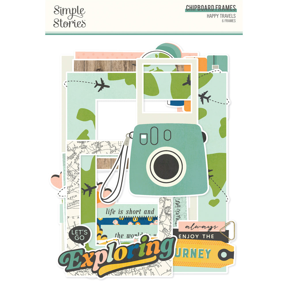 Happy Travels Chipboard Frames - Unit of 6