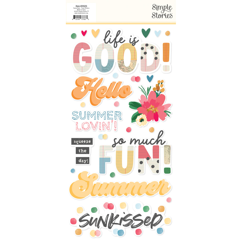 Sunny Days Foam Stickers - Unit of 6