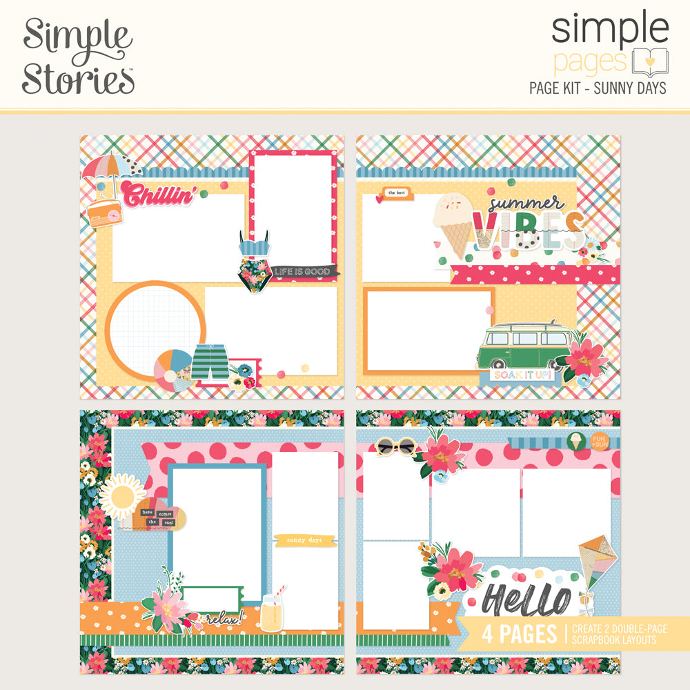 Sunny Days Simple Pages Page Kit - Unit of 6