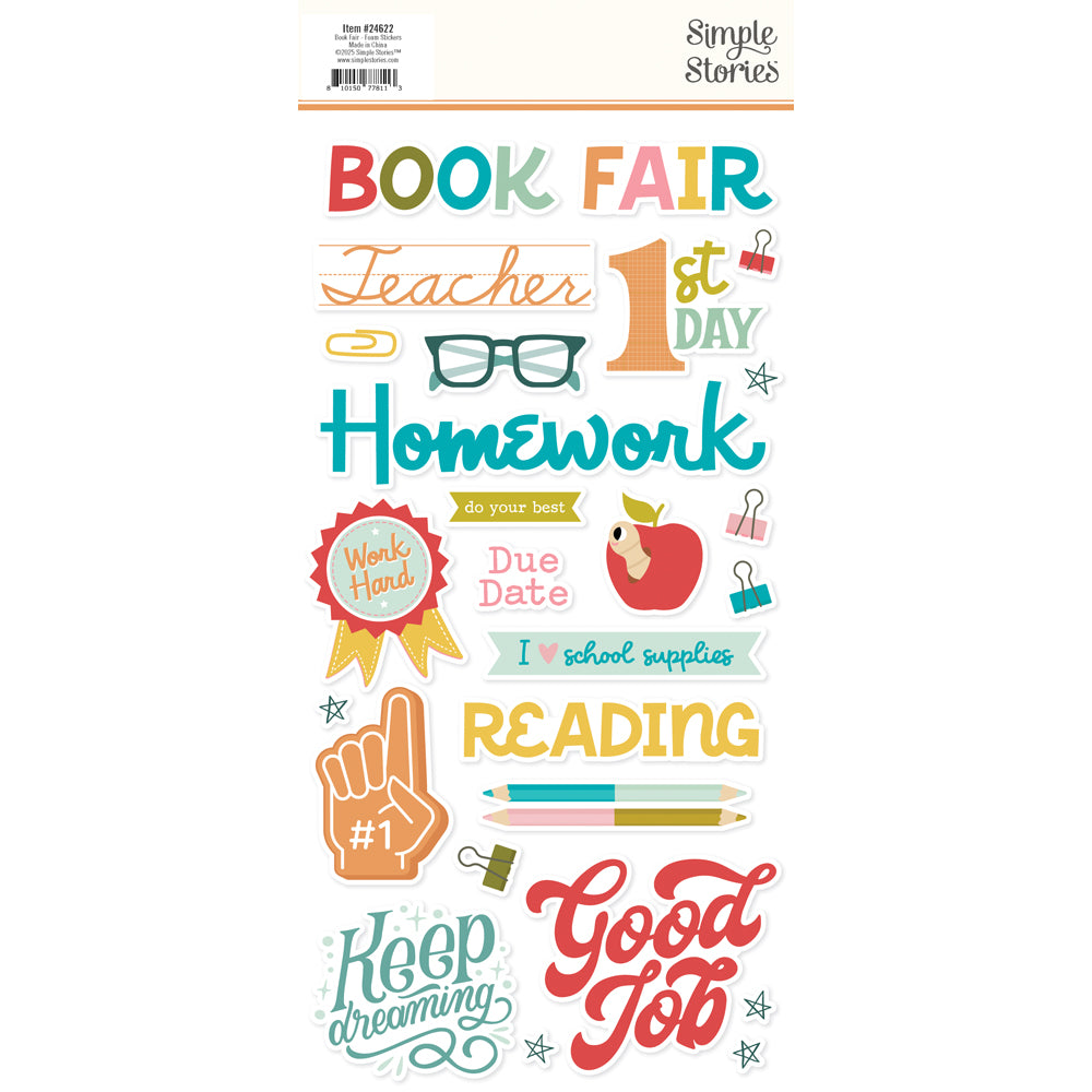 Book Fair Foam Stickers - Unit of 6