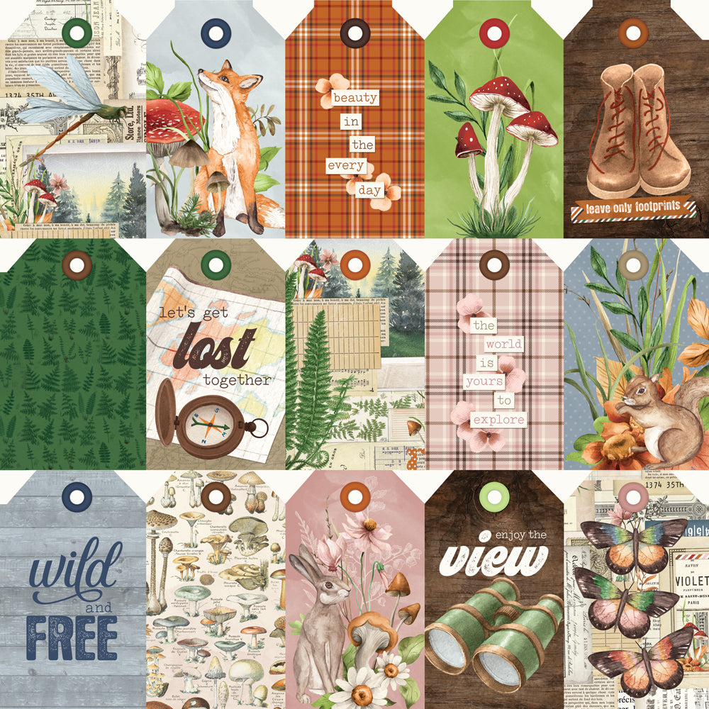 Simple Vintage Woodlands Tag Elements - 25 pack