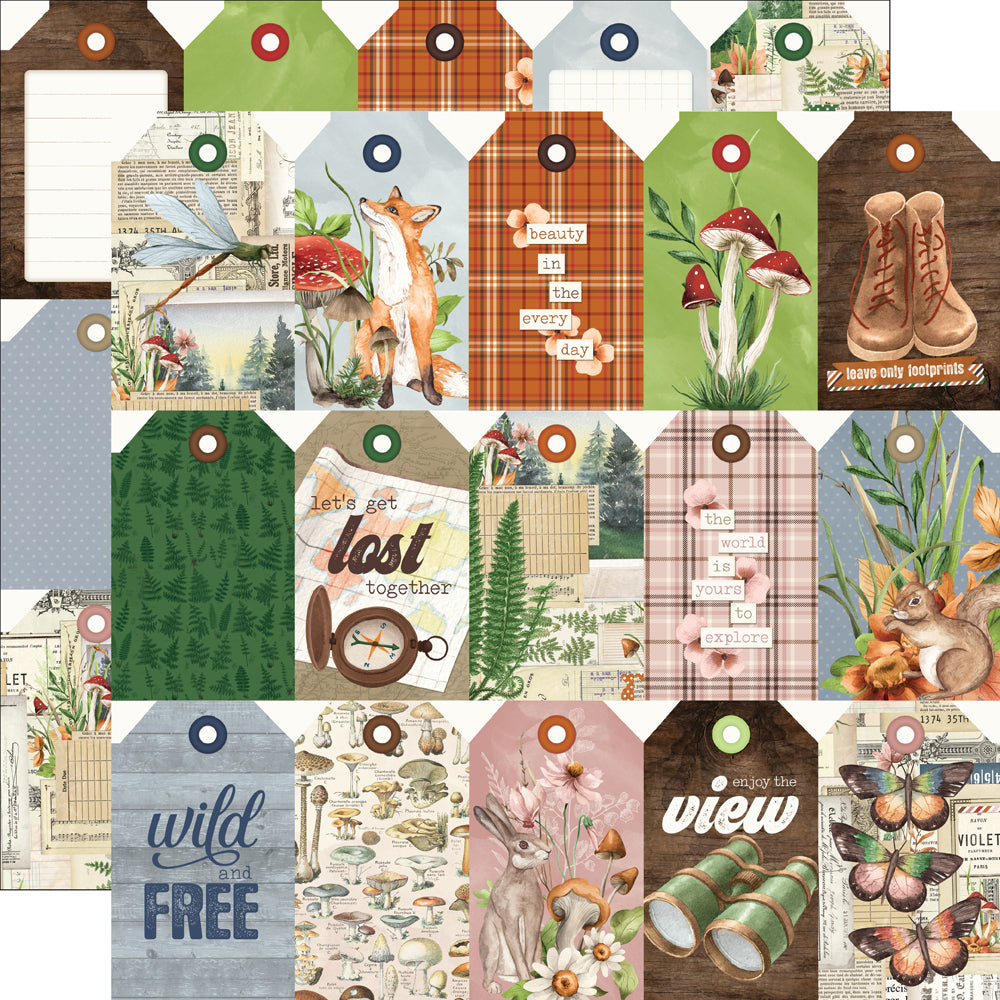 Simple Vintage Woodlands Tag Elements - 25 pack