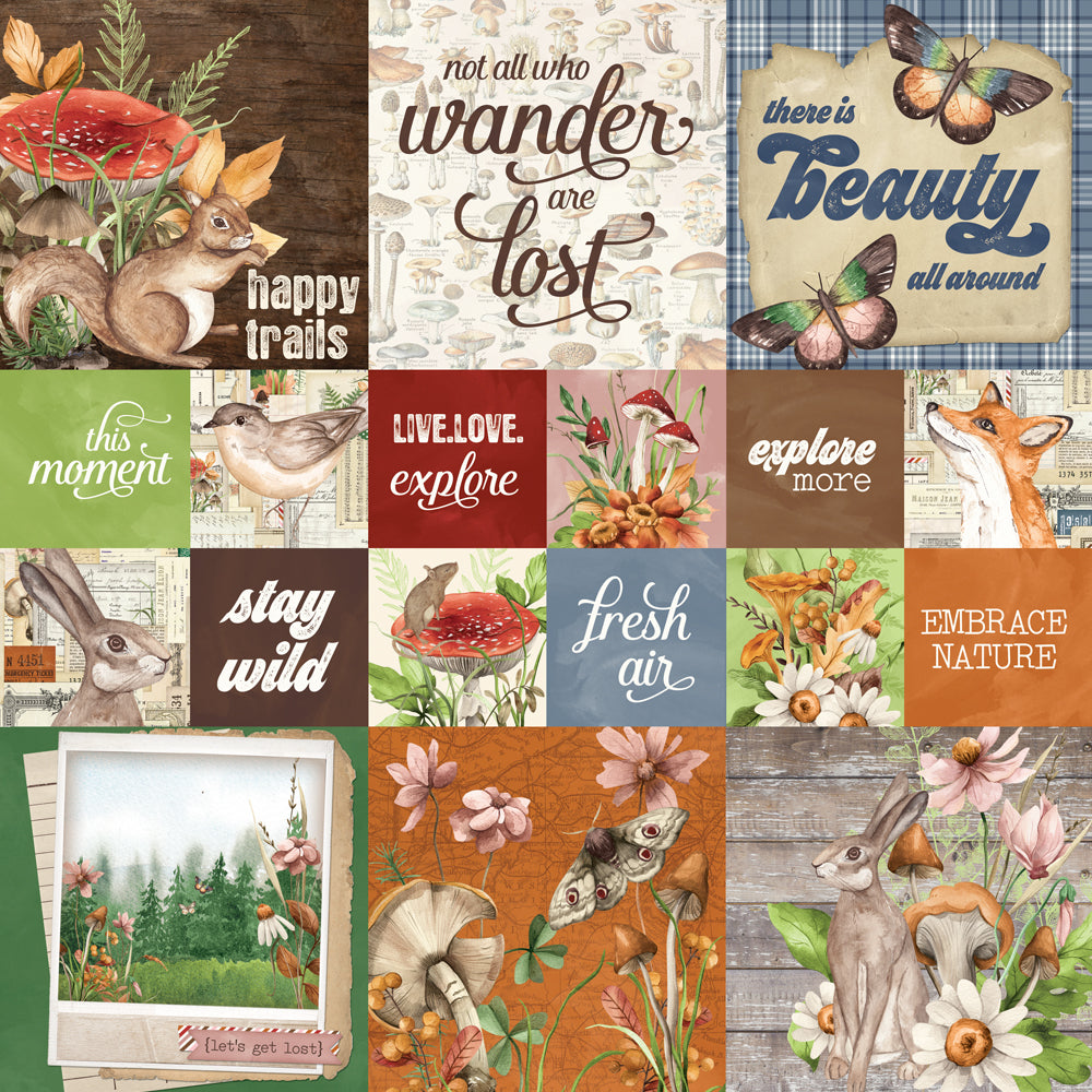 Simple Vintage Woodlands 2x2/4x4 Elements - 25 pack