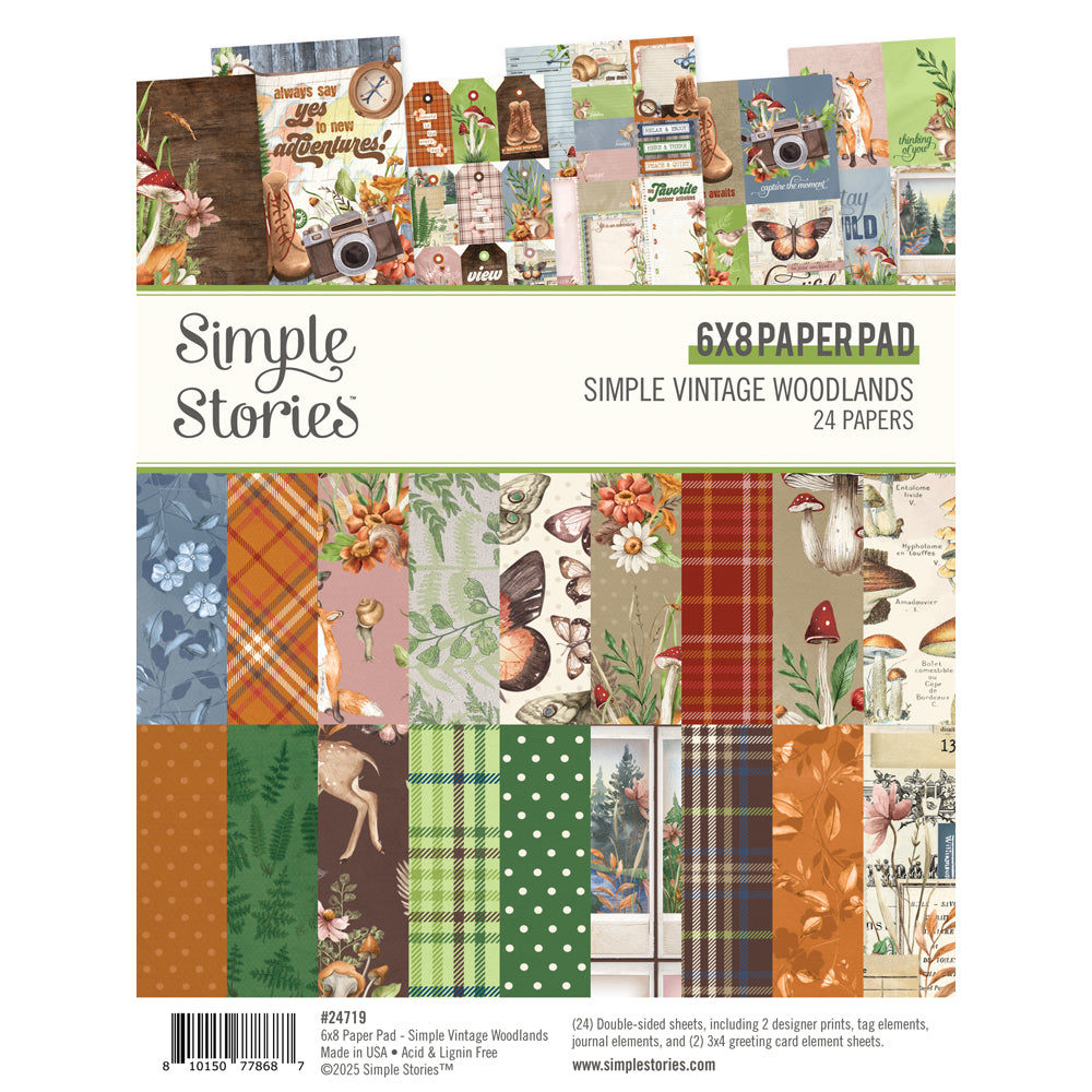 Simple Vintage Woodlands 6x8 Pad - Unit of 6
