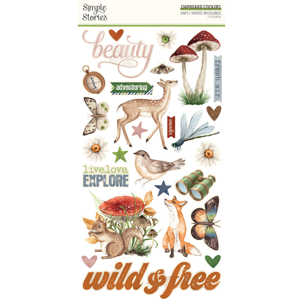Simple Vintage Woodlands 6x12 Chipboard - Unit of 6