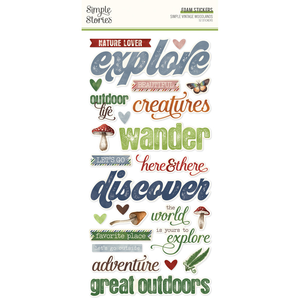 Simple Vintage Woodlands Foam Stickers - Unit of 6