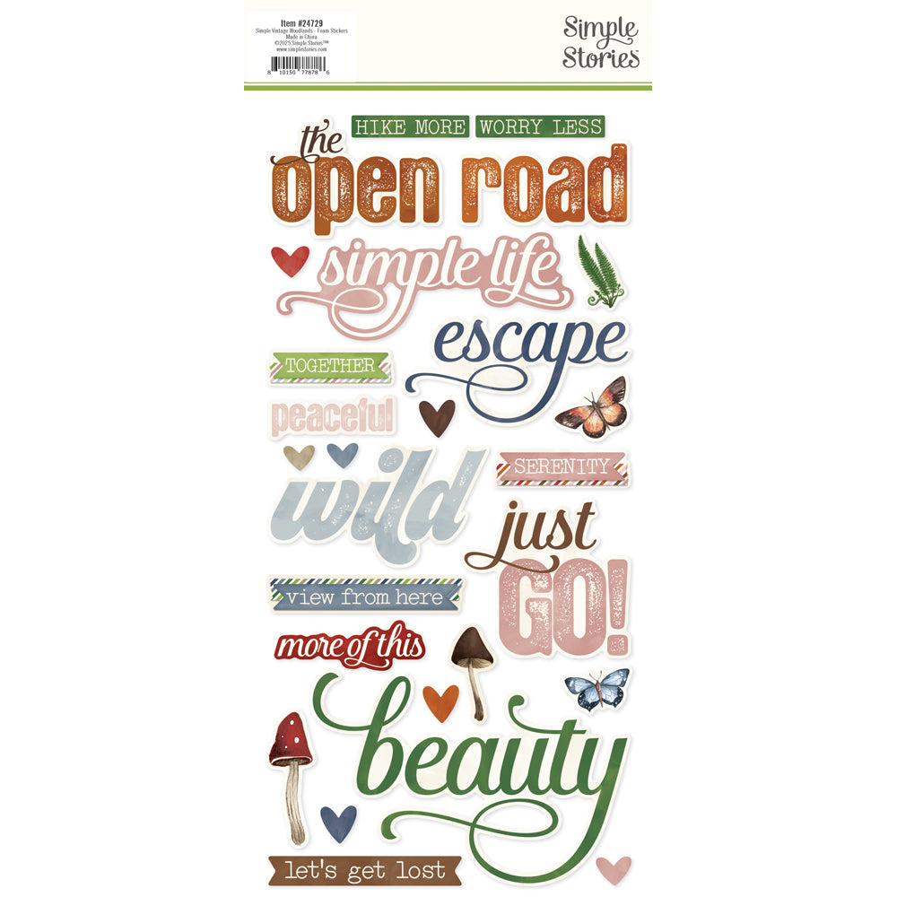 Simple Vintage Woodlands Foam Stickers - Unit of 6