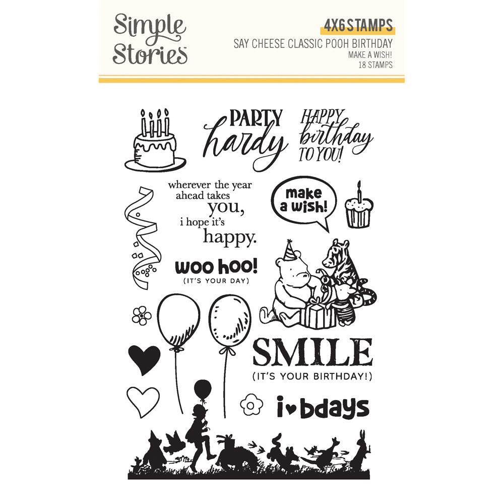 Say Cheese Classic Pooh Birthday Stamps Make A Wish! - Unit of 6