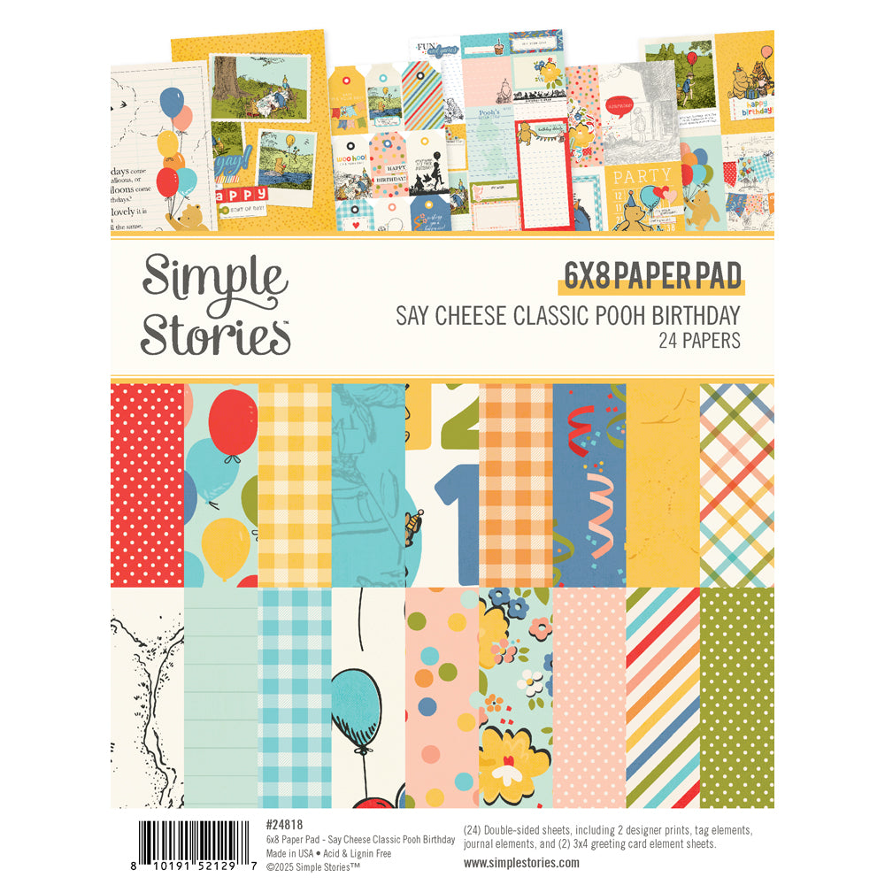 Say Cheese Classic Pooh Birthday 6x8 Pad - Unit of 6