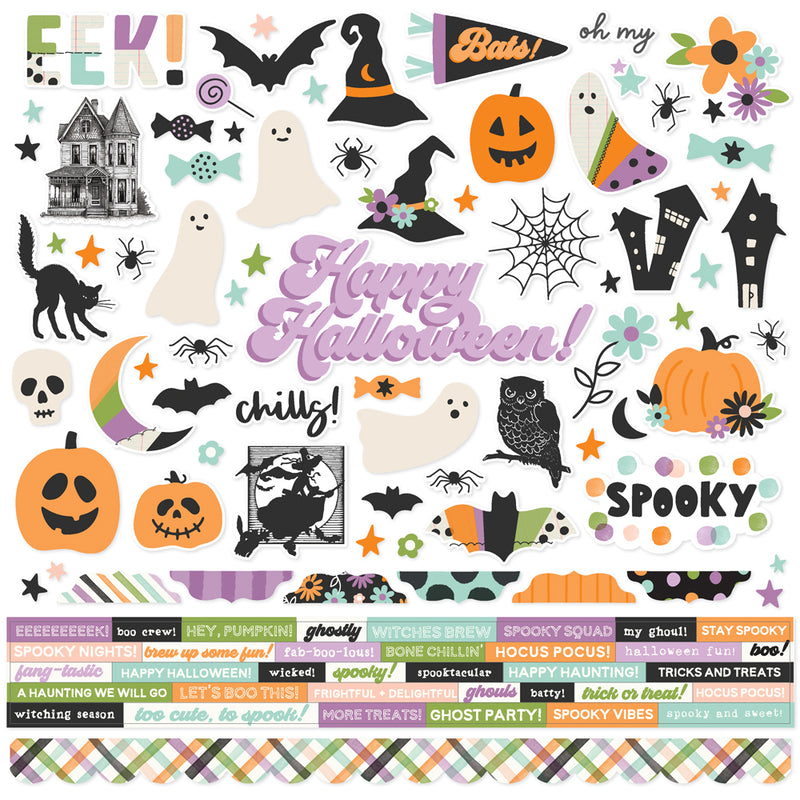 Spooky Things Cardstock Stickers - 12 pack