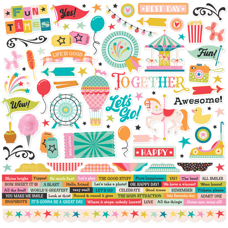 Fun Times Cardstock Stickers - 12 pack