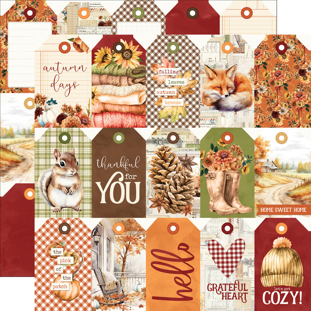 Simple Vintage Autumn Breeze Tag Elements - 25 pack