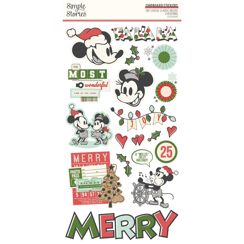 Say Cheese Classic Mouse Christmas 6x12 Chipboard - Unit of 6