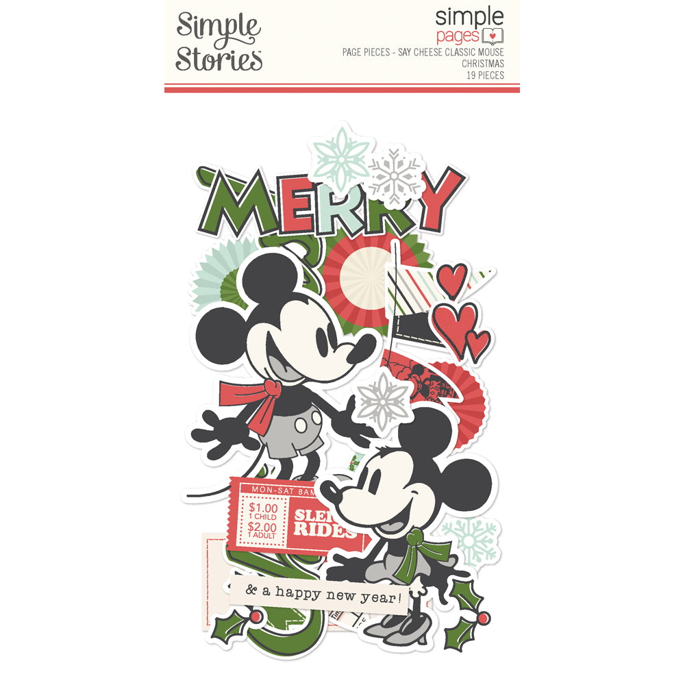 Say Cheese Classic Mouse Christmas Simple Pages Page Pieces  - Unit of 6