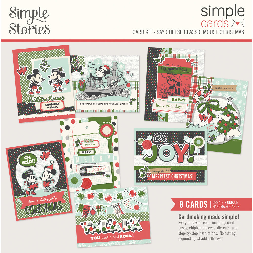 Say Cheese Classic Mouse Christmas Simple Cards Card Kit  - Unit of 6