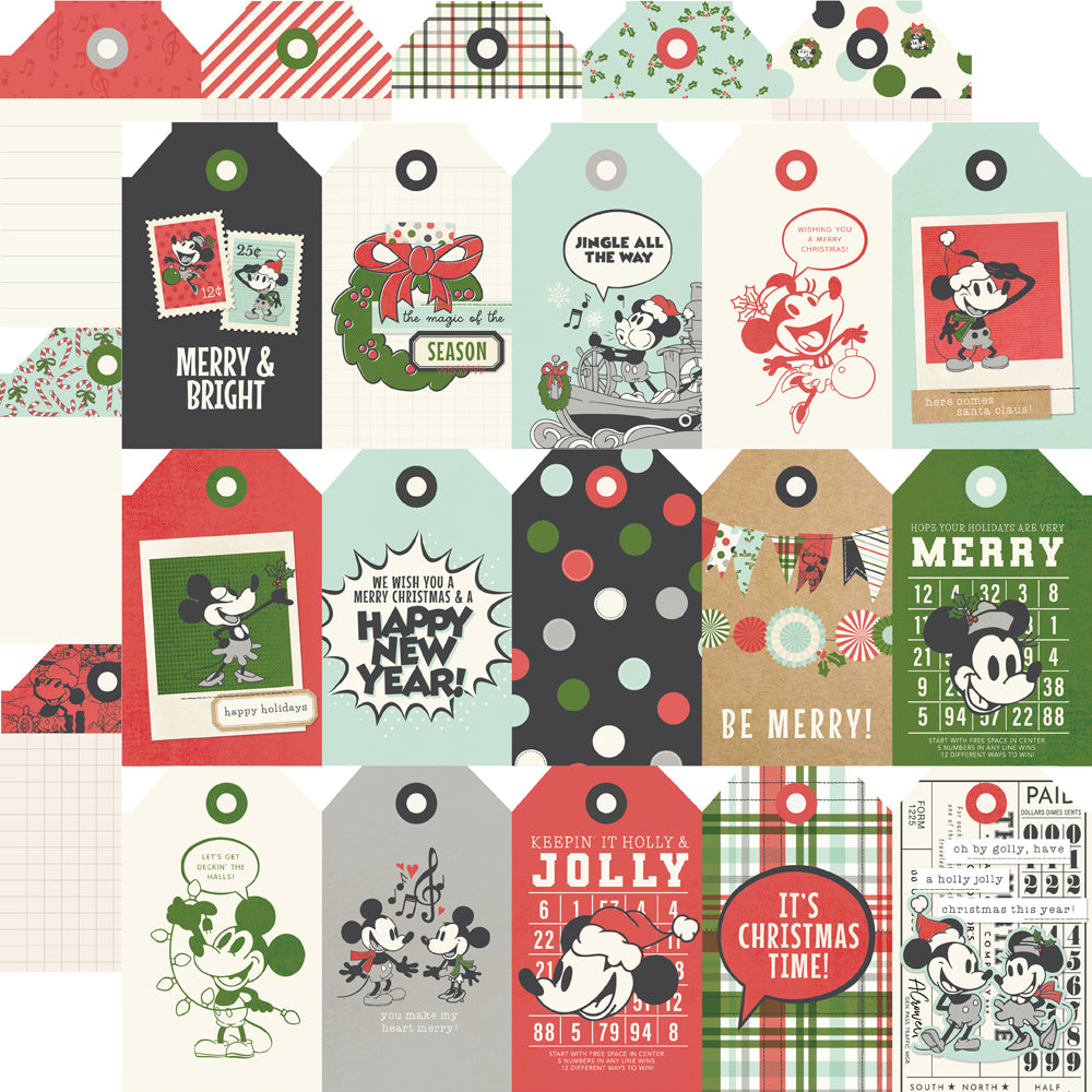 Say Cheese Classic Mouse Christmas Tag Elements- 25 pack