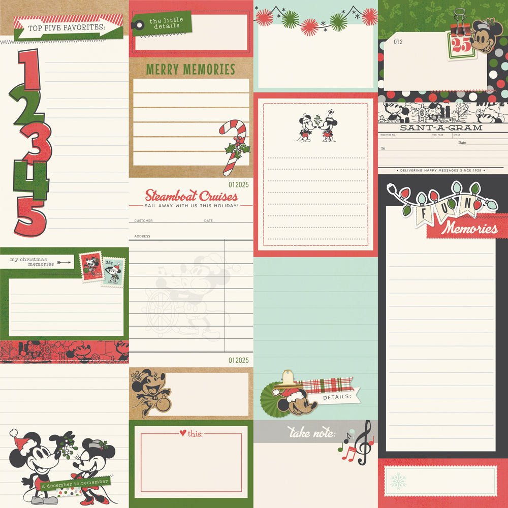 Say Cheese Classic Mouse Christmas Journal Elements- 25 pack