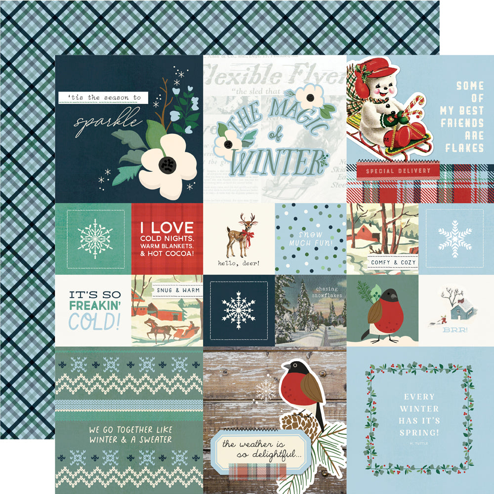 Simple Vintage Flannel Season 2x2/4x4 Elements - 25 pack