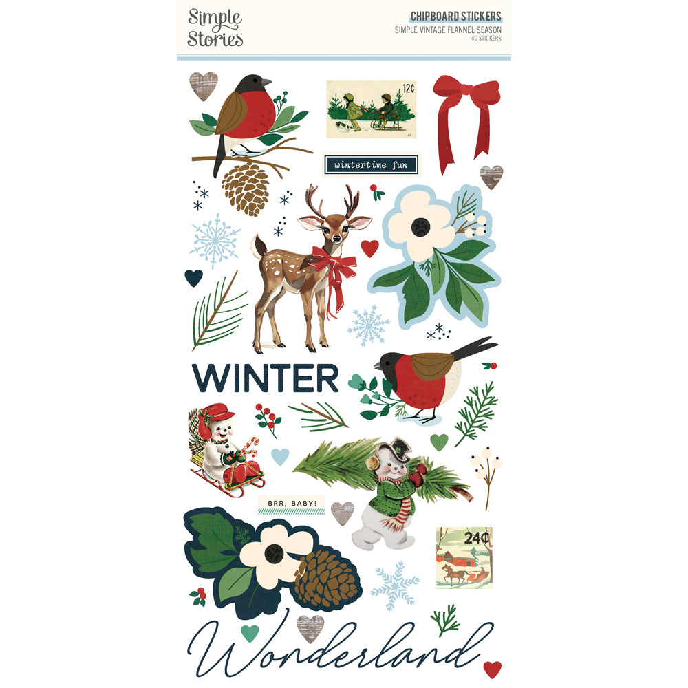 Simple Vintage Flannel Season 6x12 Chipboard - Unit of 6