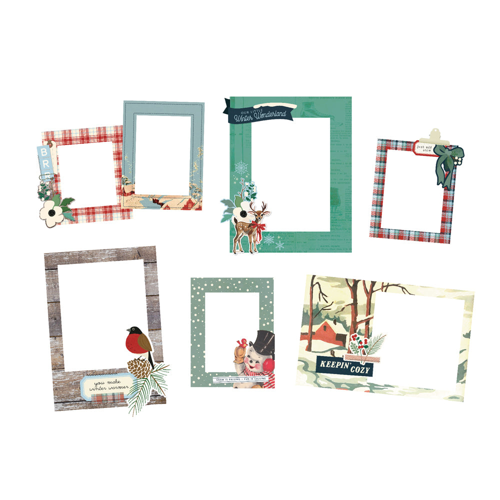 Simple Vintage Flannel Season Chipboard Frames - Unit of 6