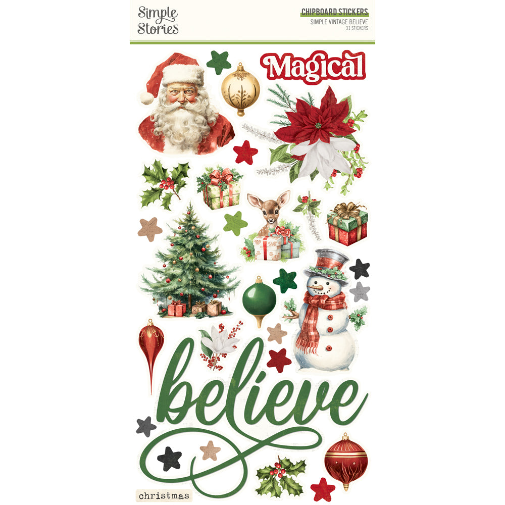 Simple Vintage Believe 6x12 Chipboard - Unit of 6