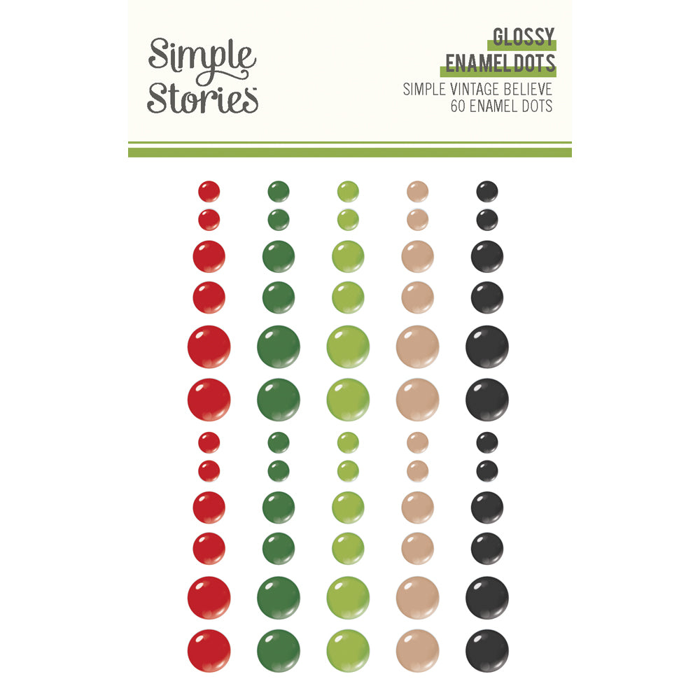 Simple Vintage Believe Glossy Enamel Dots - Unit of 6