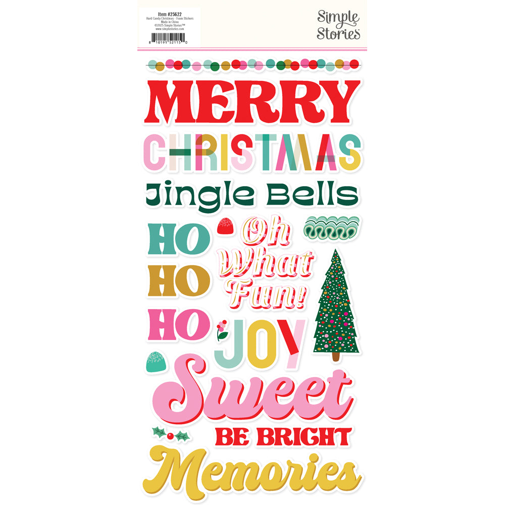 Hard Candy Christmas Foam Stickers - Unit of 6