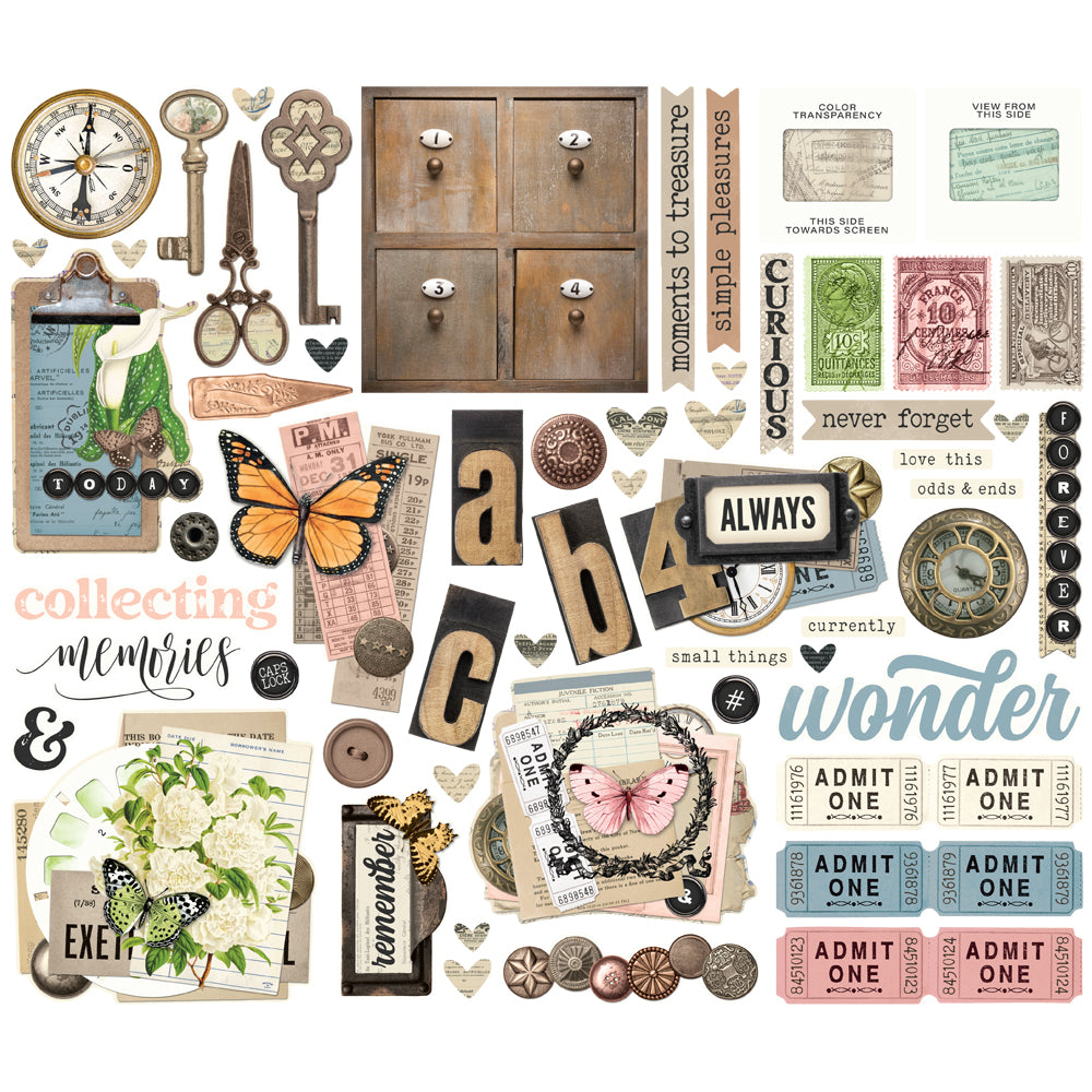 Simple Vintage Junk Drawer - Bits & Pieces