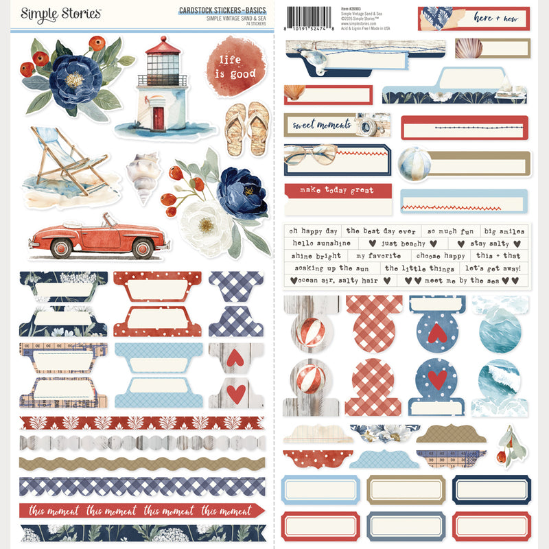 Simple Vintage Sand & Sea - Cardstock Stickers Icons – Simple Stories