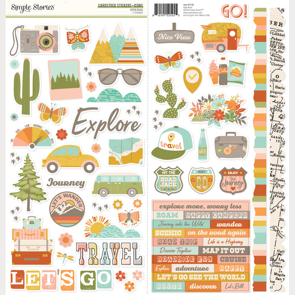 Open Road - Cardstock Stickers Icons – Simple Stories