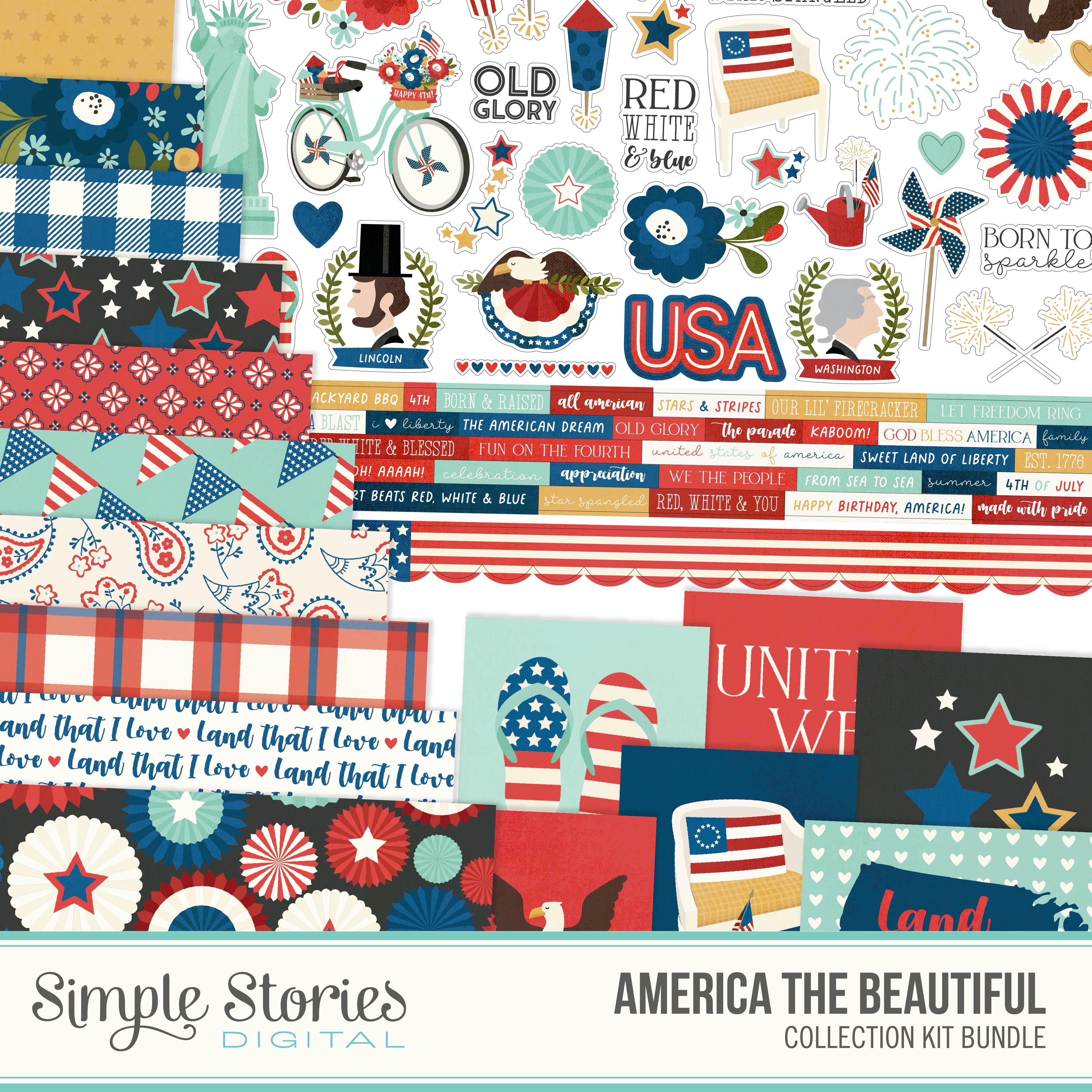 Simple Stories - America The Beautiful - All-American - 12 x 12