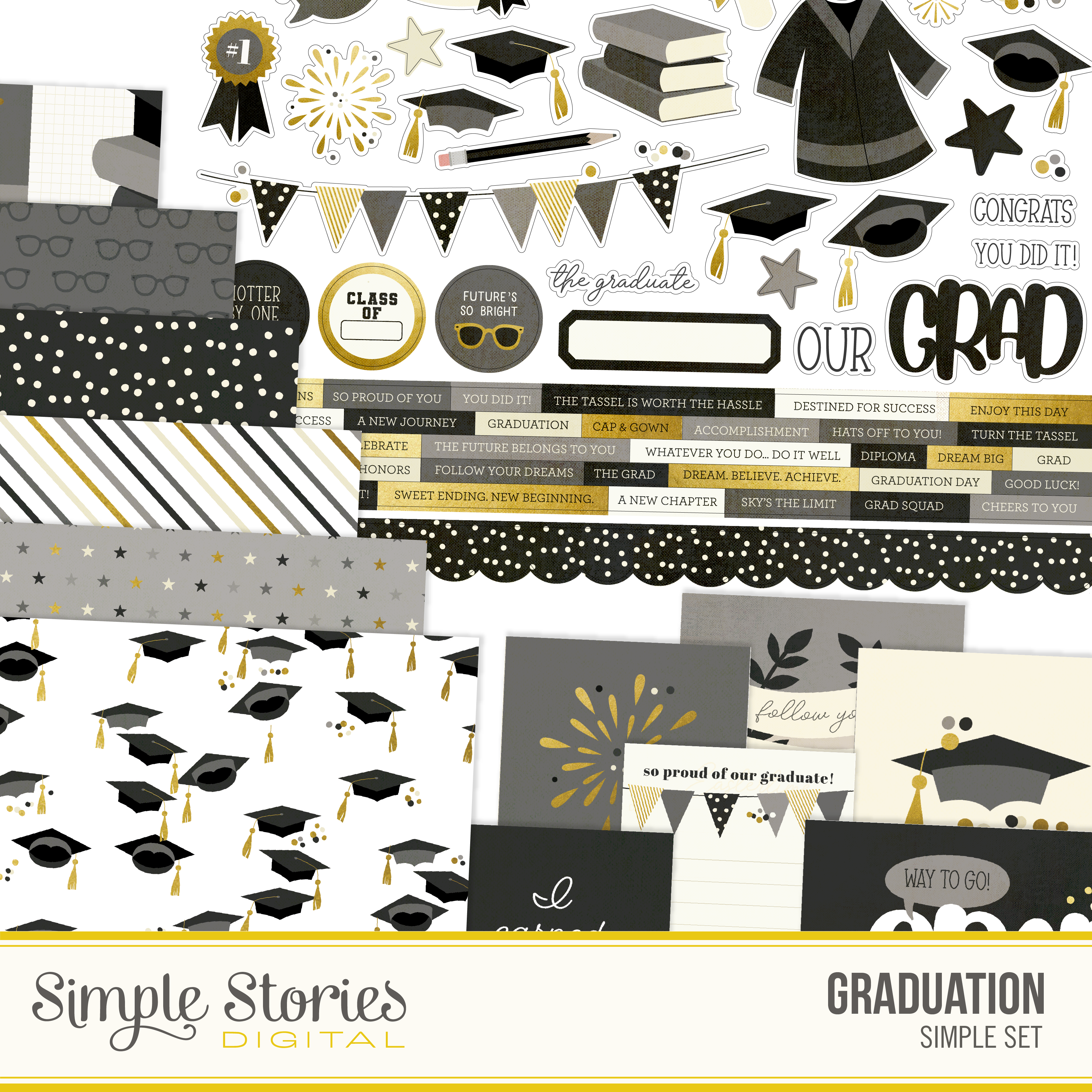 Graduation Design Simple Graduation Digital Simple Set – Simple Stories