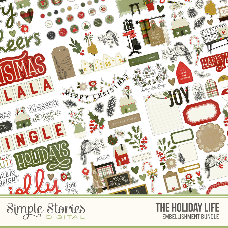 Boho Christmas Digital Embellishment Bundle