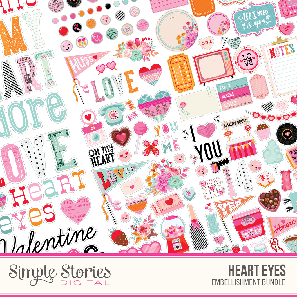 Heart Eyes Digital Embellishment Bundle