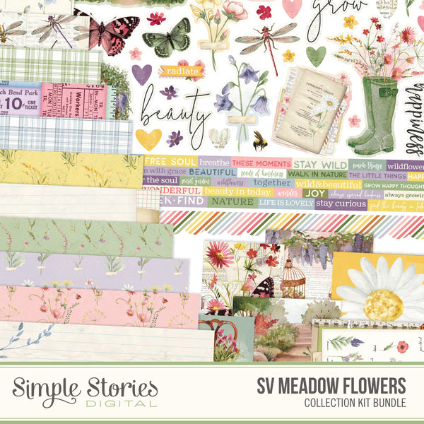 Simple Vintage Meadow Flowers Digital Collection Kit – Simple Stories