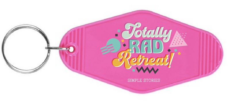 Pink Totally Rad Retreat - Retro Vintage Motel Keychain – Simple