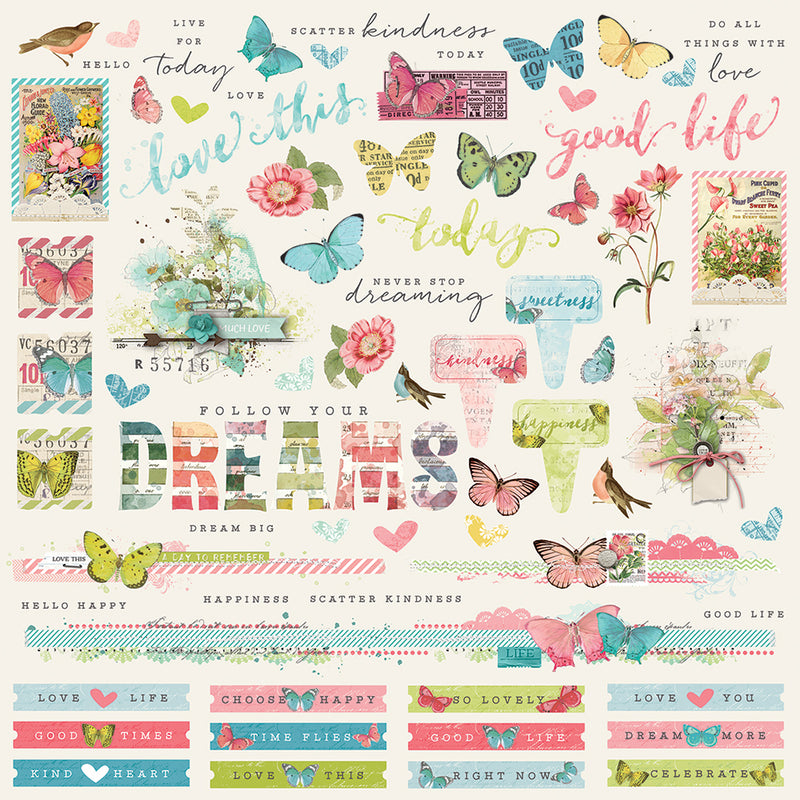 Simple Vintage Botanicals 12x12 Paper - Shine Bright
