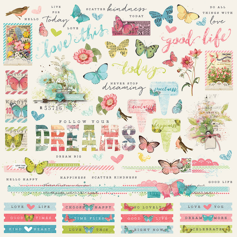Simple Vintage Botanicals 4x6 Stamps - Love Life