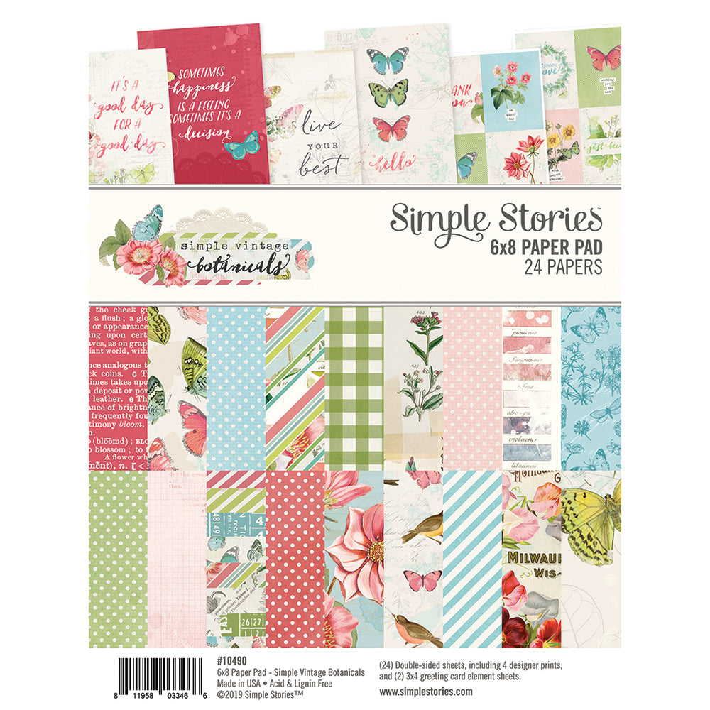 Simple Vintage Botanicals 6x8 Pad