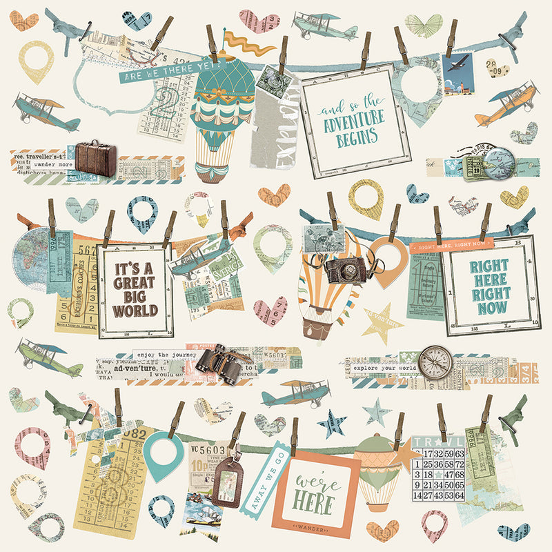 Simple Vintage Traveler 12x12 Banners Sticker