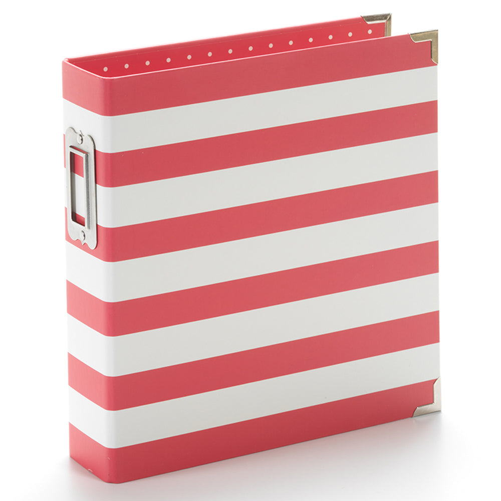 6x8 SN@P! Designer Binder - Red Stripe