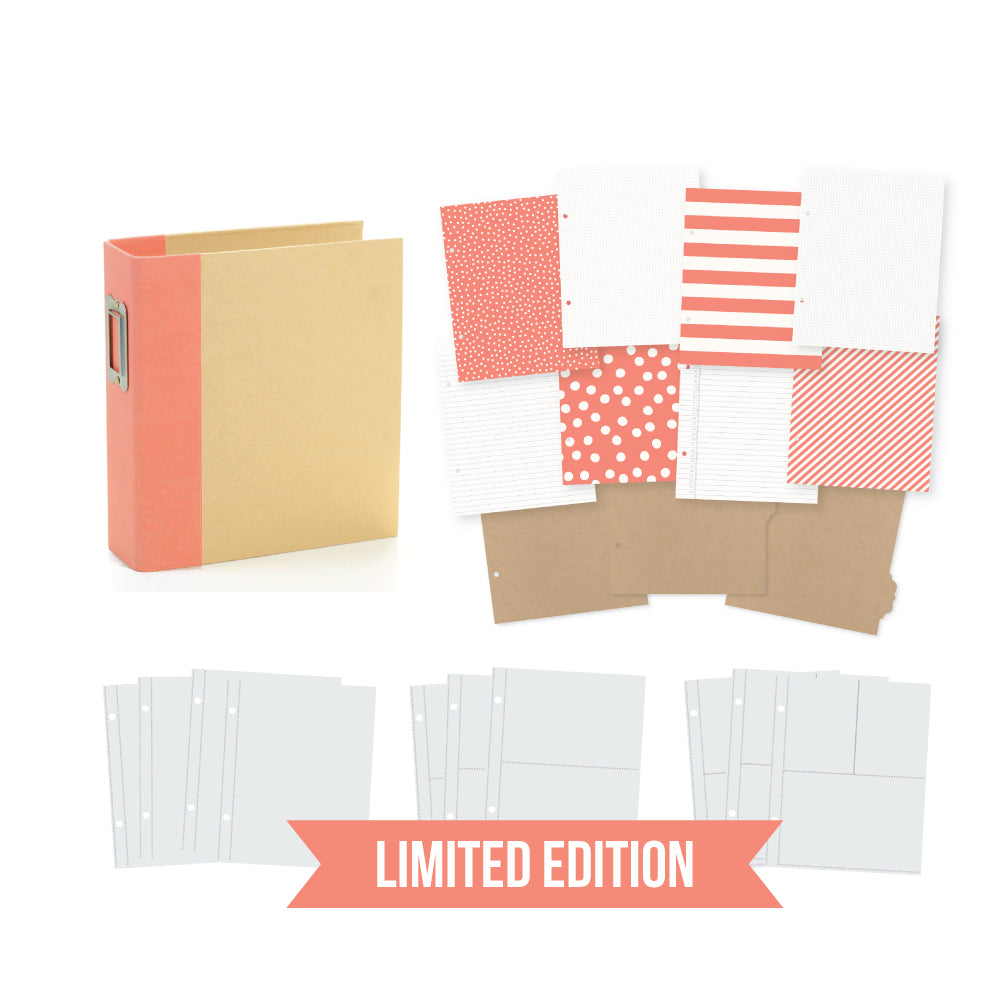 New!  Limited Edition 6x8 SN@P! Binder - Coral