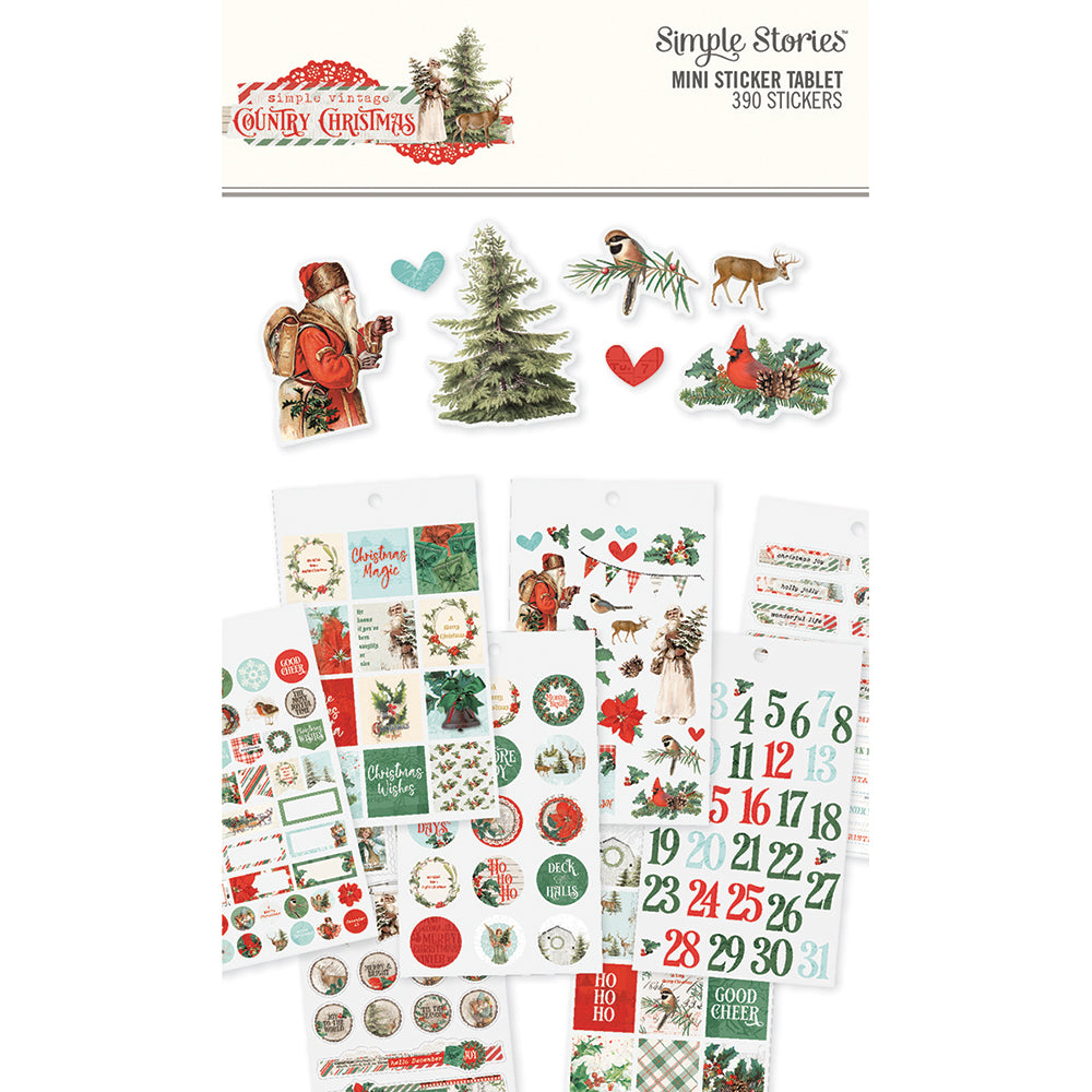 Country Christmas Mini Sticker Tablet
