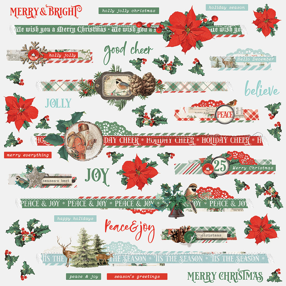 Country Christmas 12x12 Paper - Border Sticker