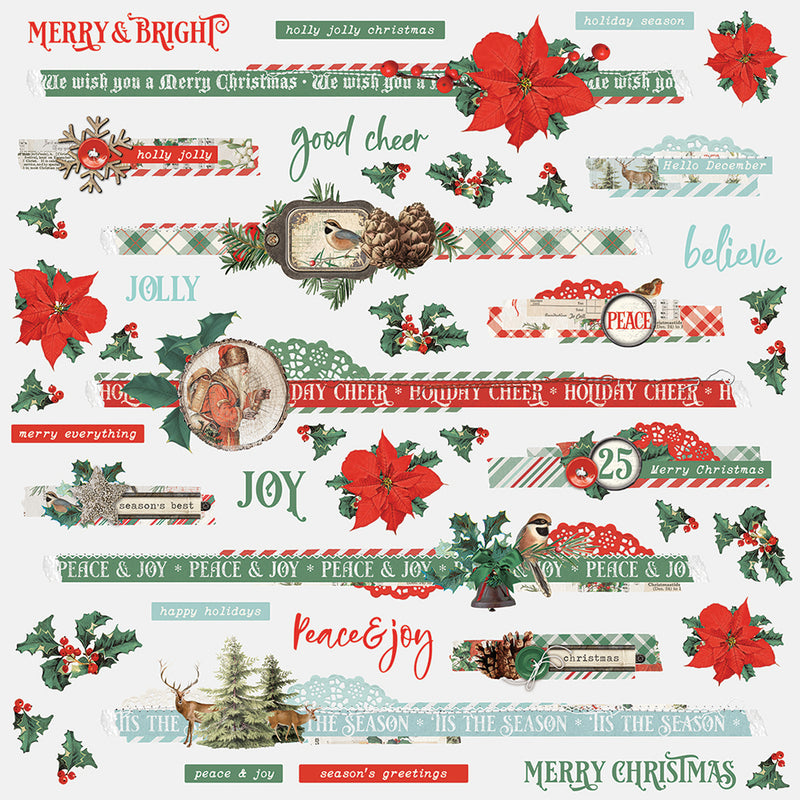 Country Christmas 12x12 Paper - Sage/Dots