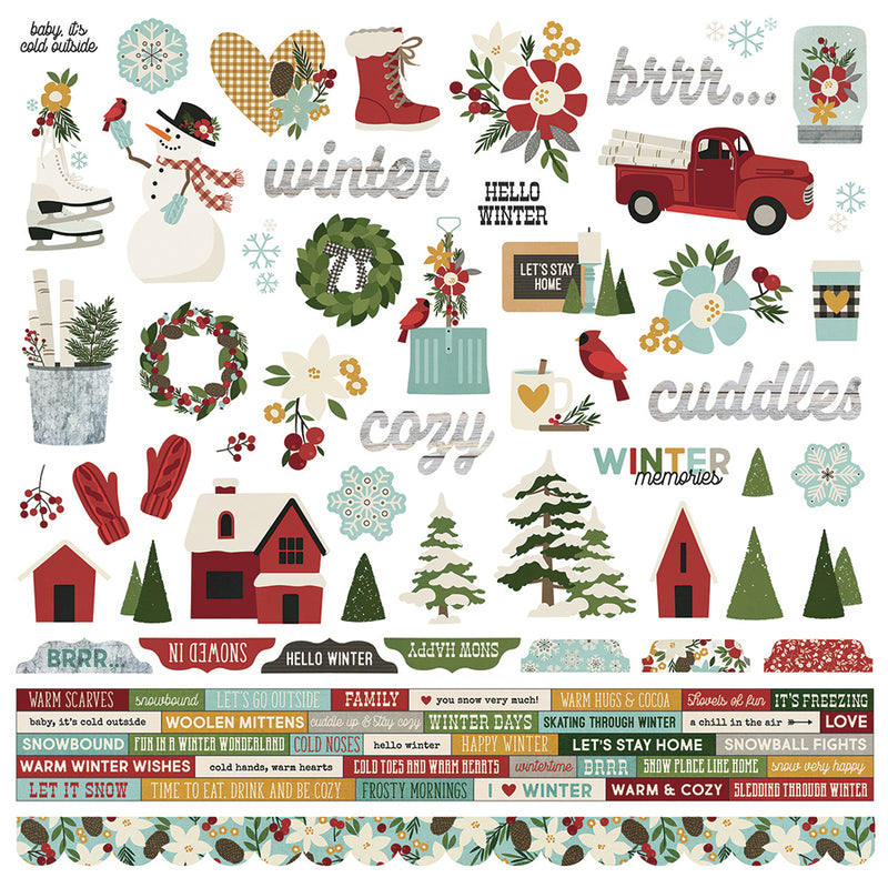 Winter Farmhouse 12x12 Combo Sticker