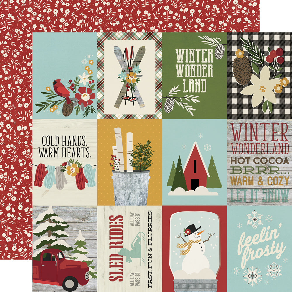 SIMPLE STORIES Winter Wonder 12x12 Paper: Snuggle Up - Scrapbook Generation